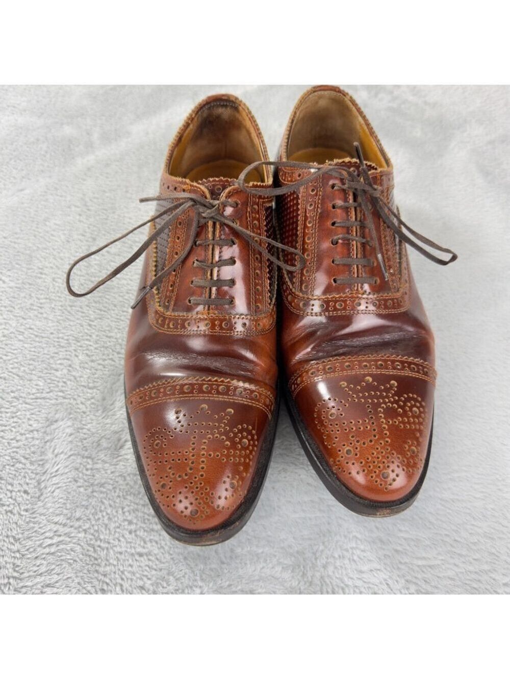 John Fluevog Men's Sz 8 US The Gateways Brandenburg Oxford brogue shoes brown - Picture 9 of 13